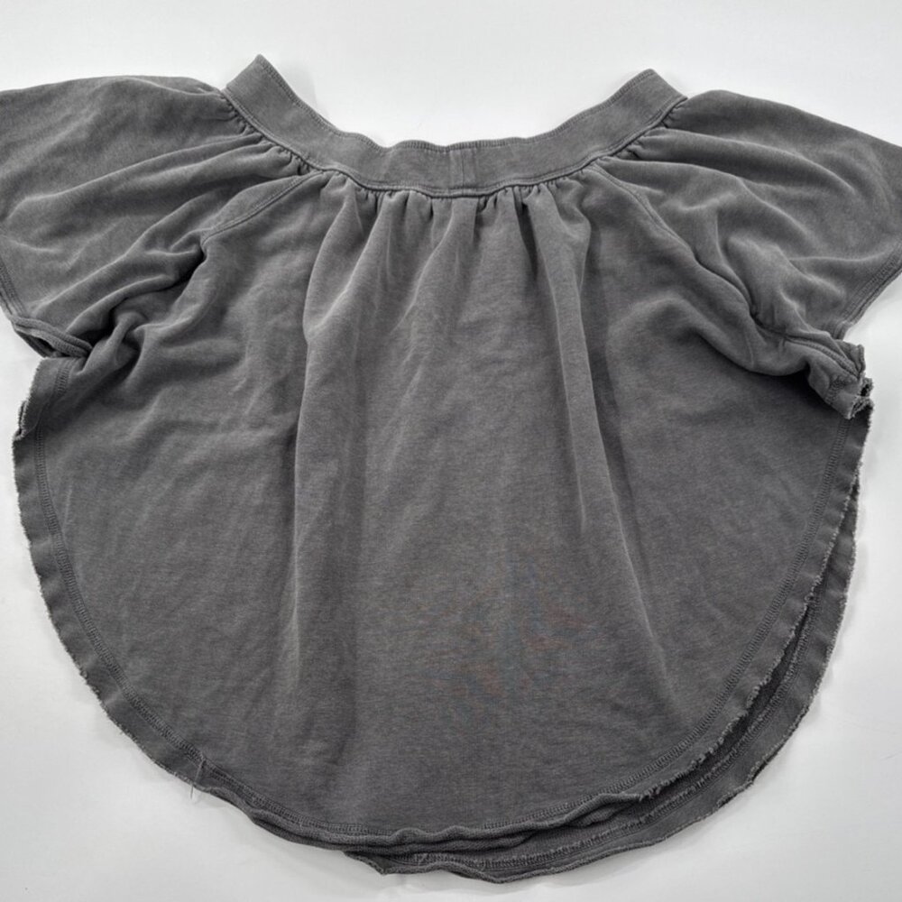 Free People Poncho Sweatshirt Off the ShoulderTop Womens Small Boho Distressed - Picture 11 of 11